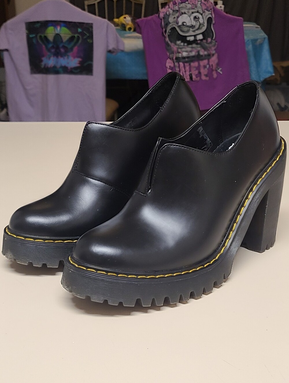 Dr. Martens Cordelia chunky block heel slip on bootie size 7